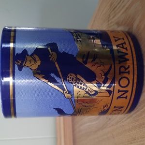 Norway Norge Norwegian Blue with Gold Graphic Design Ceramic Coffee Mug